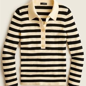 Jcrew collared silk blend sweater in stripe size small